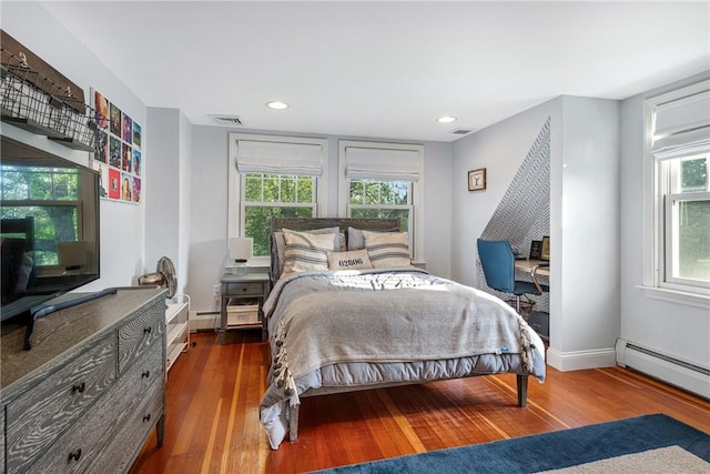 15 Rumstick Dr, Barrington, RI 02806 - bedroom featuring wood finished floors, a baseboard radiator, baseboards, and recessed lighting