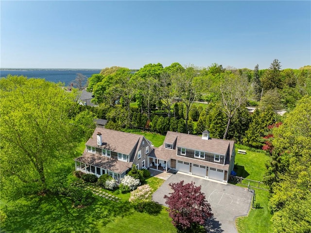 15 Rumstick Dr, Barrington, RI 02806 - view from above of property with a heavily wooded area