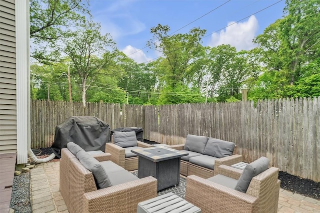 23 Blissdale Ave, Cumberland, RI 02864 - fenced backyard with outdoor lounge area and a patio