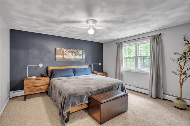 23 Blissdale Ave, Cumberland, RI 02864 - carpeted bedroom featuring a baseboard heating unit, a ceiling fan, and baseboards