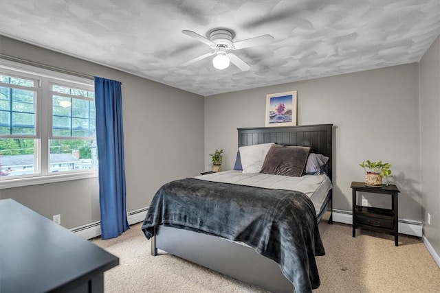 23 Blissdale Ave, Cumberland, RI 02864 - bedroom with multiple windows, baseboards, a baseboard radiator, and ceiling fan