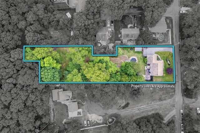 23 Blissdale Ave, Cumberland, RI 02864 - aerial view of property and surrounding area with property parcel outlined