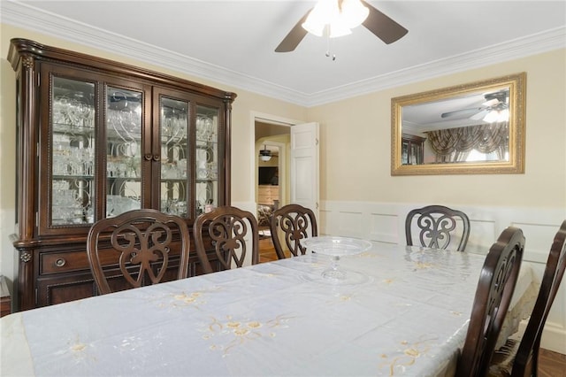 19 S Locust Ave, North Providence, RI 02911 - dining space with a ceiling fan and crown molding