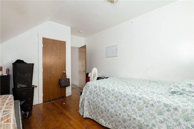 115 Division St, Pawtucket, RI 02860 - bedroom featuring wood-type flooring and vaulted ceiling