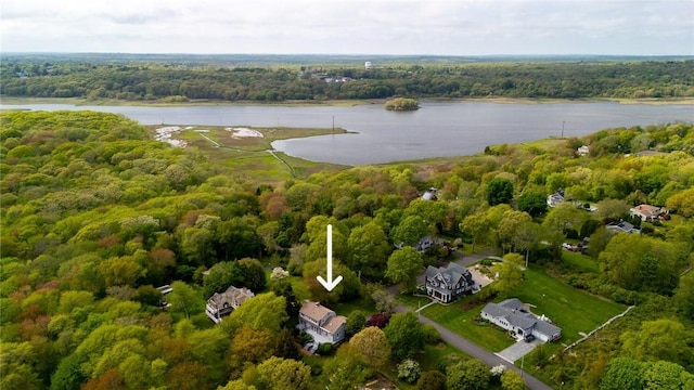 40 Wood Ave, Narragansett, RI 02882 - view of property location with a large body of water and a heavily wooded area