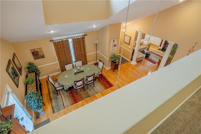 500 Mendon Rd Unit 116, Cumberland, RI 02864 - dining room with wood finished floors and a towering ceiling
