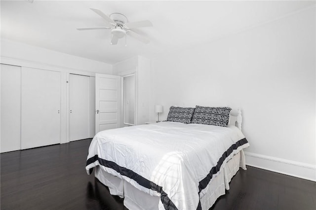 224 Raleigh Ave, Pawtucket, RI 02860 - bedroom with wood finished floors, a ceiling fan, and multiple closets