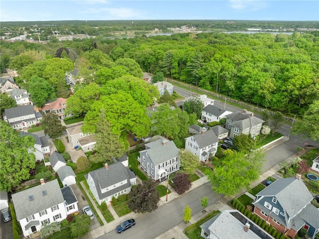 224 Raleigh Ave, Pawtucket, RI 02860 - aerial perspective of suburban area with a heavily wooded area