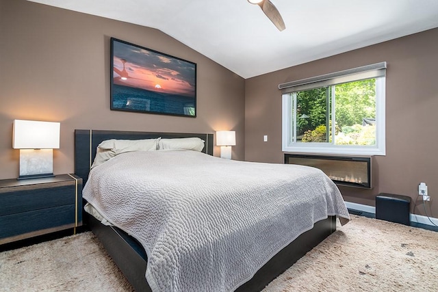 26 Ivy Hollow Ct, Cranston, RI 02921 - bedroom featuring vaulted ceiling, baseboards, and ceiling fan