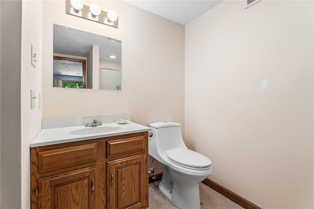 607 Brookhaven Ln, Woonsocket, RI 02895 - bathroom featuring toilet, vanity, and baseboards