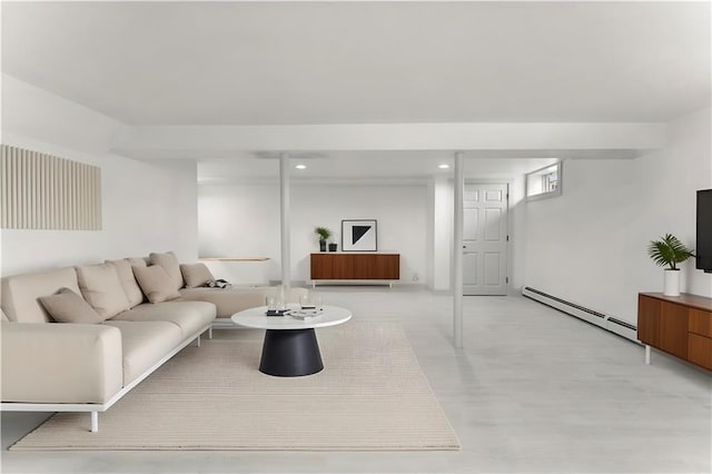 1314 Chalkstone Ave, Providence, RI 02908 - living area with baseboard heating and recessed lighting