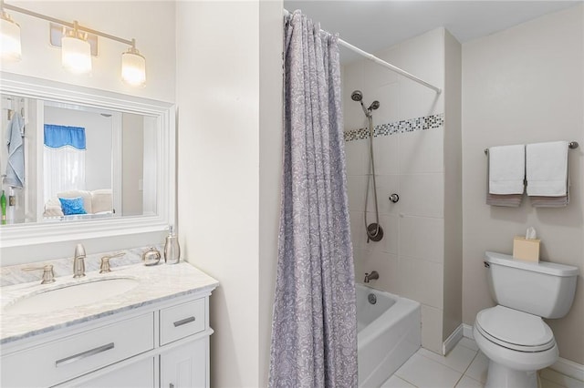 2 Francis St, Coventry, RI 02816 - bathroom featuring tile patterned flooring, vanity, toilet, shower / bath combo with shower curtain, and baseboards