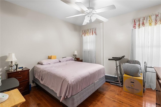 2 Francis St, Coventry, RI 02816 - bedroom with hardwood / wood-style flooring, a ceiling fan, and baseboards
