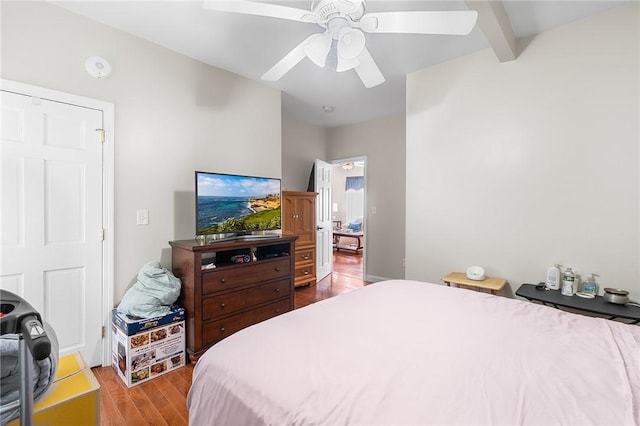 2 Francis St, Coventry, RI 02816 - bedroom featuring wood finished floors, ceiling fan, and beam ceiling