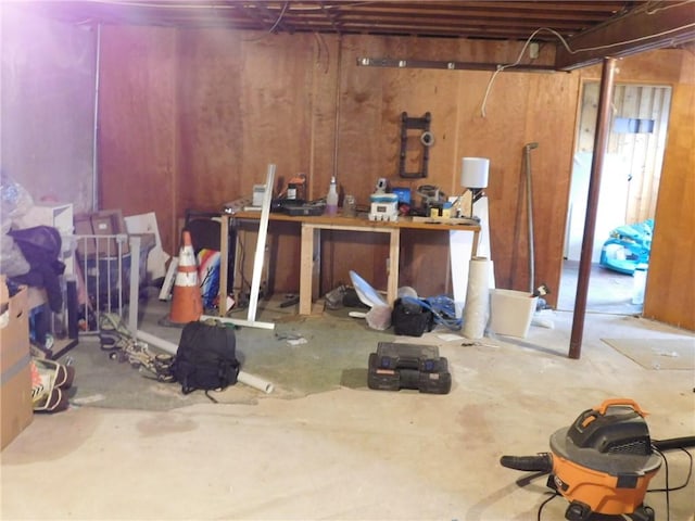 view of unfinished below grade area