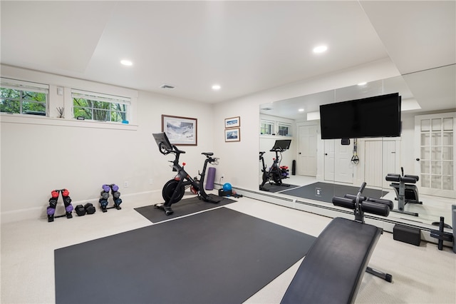 56 Summerfield Ln, Middletown, RI 02842 - workout area featuring recessed lighting and baseboards