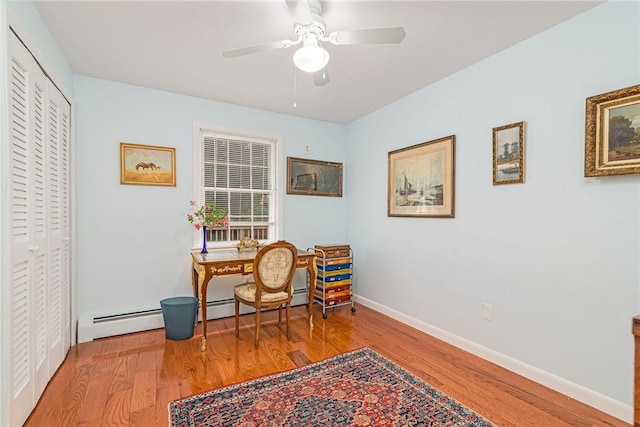40 Haverhill Ave, North Kingstown, RI 02852 - office space with wood finished floors, baseboards, and a ceiling fan