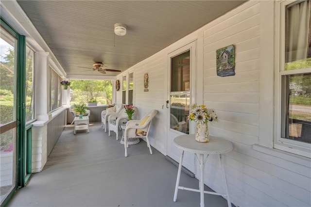 72 Old Danielson Pike, Foster, RI 02825 - sunroom featuring ceiling fan