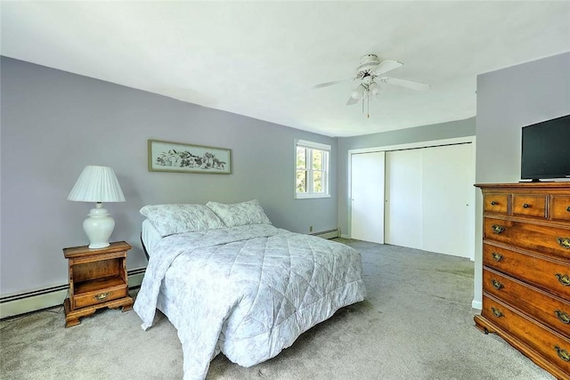 9 Misty River Ter, Narragansett, RI 02874 - bedroom with carpet floors, a closet, and a baseboard heating unit