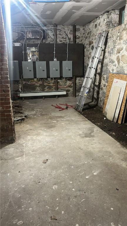 45 Ross St, Woonsocket, RI 02895 - unfinished basement featuring electric panel