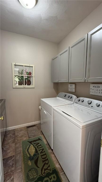 36 Jasmine Cir, North Kingstown, RI 02874 - laundry room featuring cabinet space, independent washer and dryer, and baseboards