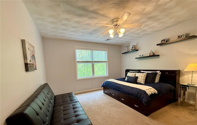36 Jasmine Cir, North Kingstown, RI 02874 - bedroom with light colored carpet, a textured ceiling, baseboards, and ceiling fan