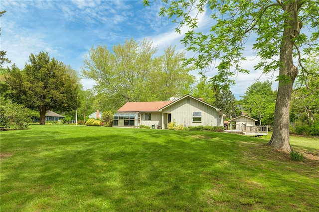 140 Baycliff Dr, Warwick, RI 02818 - back of house with a yard and a wooden deck