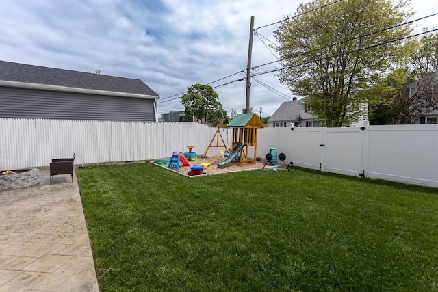 60 Sumach Ave, East Providence, RI 02915 - view of yard with a playground, a patio area, and a gate