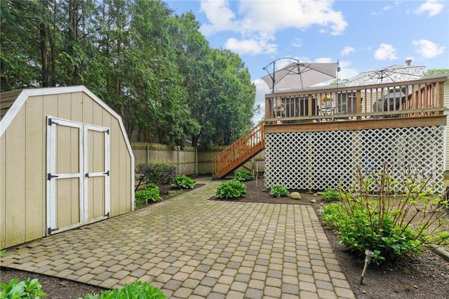 52 Eddy St, North Providence, RI 02911 - view of patio / terrace featuring a wooden deck and stairway
