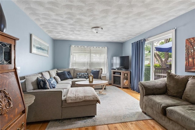 27 Aberdeen St, West Warwick, RI 02893 - living room featuring wood finished floors and a textured ceiling