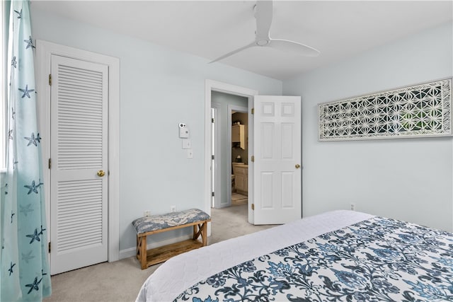 97 Narragansett Ave Unit C4, Newport, RI 02840 - bedroom with light colored carpet, ceiling fan, and baseboards