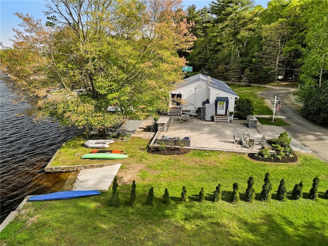 250 Shippee Plat Rd, Coventry, RI 02816 - view of green lawn featuring a water view and entry steps