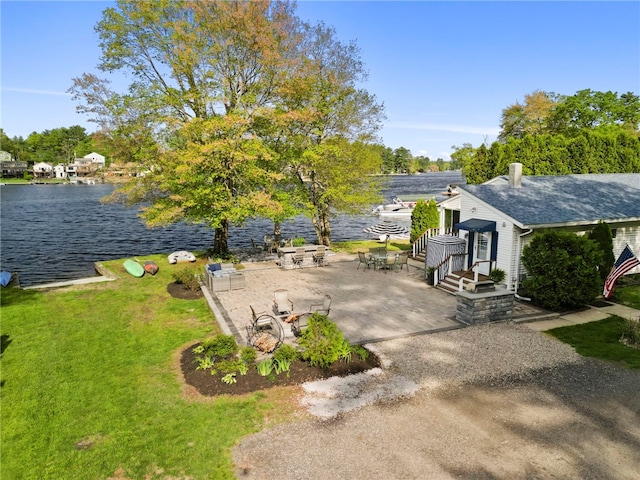 250 Shippee Plat Rd, Coventry, RI 02816 - view of yard featuring a water view and a patio area