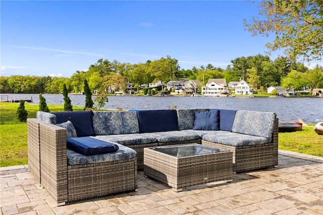 250 Shippee Plat Rd, Coventry, RI 02816 - view of patio / terrace featuring an outdoor living space and a water view
