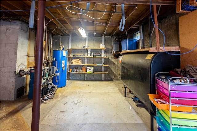 71 Julian St, Pawtucket, RI 02861 - unfinished basement featuring water heater and heating fuel