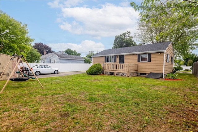 71 Julian St, Pawtucket, RI 02861 - rear view of property with a wooden deck