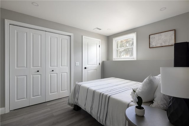 99 Scranton Ave, Warwick, RI 02888 - bedroom with wood finished floors, a closet, and recessed lighting