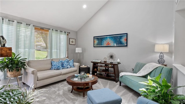 75 Valley Green Ct Unit C, North Providence, RI 02911 - living area with carpet floors, recessed lighting, and high vaulted ceiling