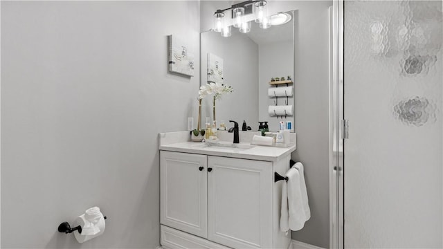75 Valley Green Ct Unit C, North Providence, RI 02911 - bathroom with a shower stall, baseboards, and vanity