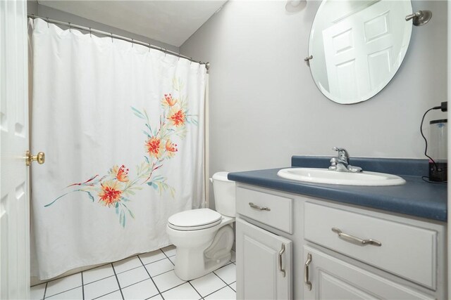 21 Fieldstone Dr, Coventry, RI 02816 - full bathroom with tile patterned flooring, vanity, toilet, and a shower with curtain