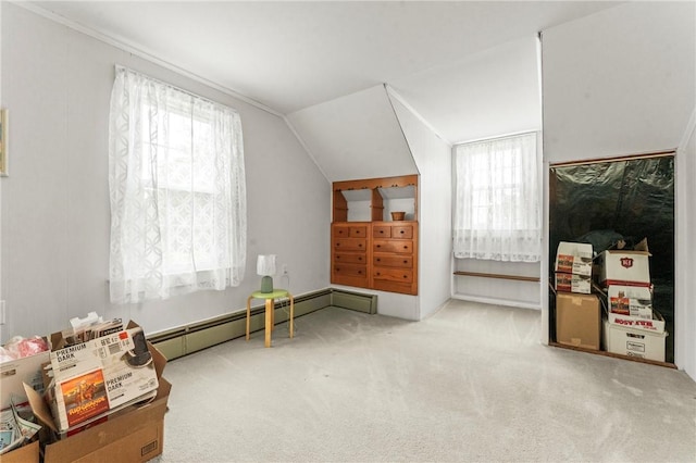 12 Arlington St, Westerly, RI 02891 - bonus room with a baseboard heating unit, vaulted ceiling, and carpet