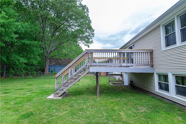 417 Privilege St, Woonsocket, RI 02895 - view of yard featuring a wooden deck and stairway