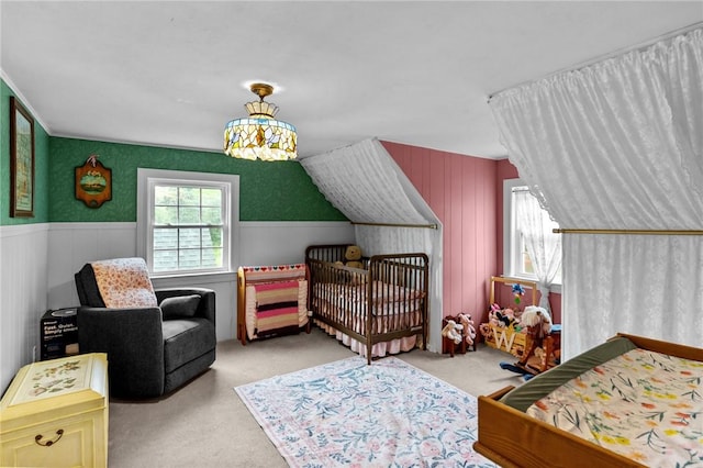 223 Chopmist Hill Rd, Glocester, RI 02814 - carpeted bedroom with wainscoting and wooden walls