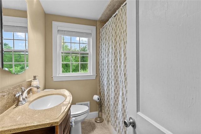 223 Chopmist Hill Rd, Glocester, RI 02814 - full bathroom featuring tile patterned flooring, toilet, vanity, and baseboards