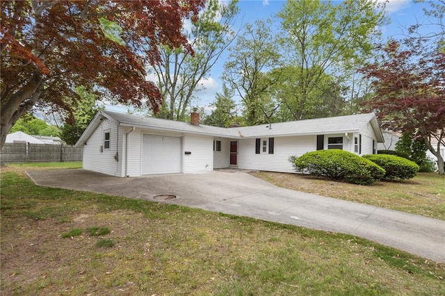 120 Aspinet Dr, Warwick, RI 02888 - single story home featuring a garage, driveway, and a chimney