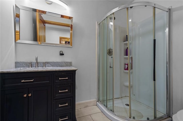 1117 Douglas Ave Unit 120, North Providence, RI 02904 - full bath featuring a shower stall, vanity, tile patterned flooring, and baseboards