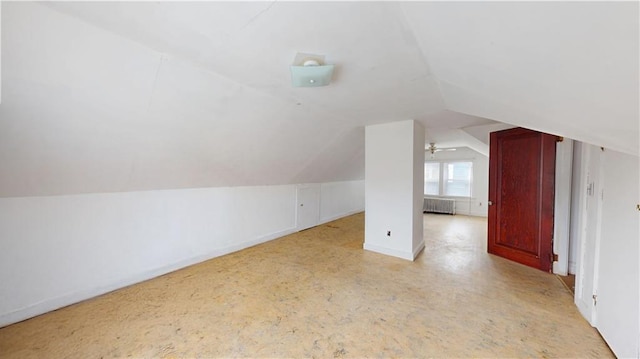 49 Nathaniel Ave, Pawtucket, RI 02860 - additional living space featuring radiator heating unit, vaulted ceiling, and baseboards