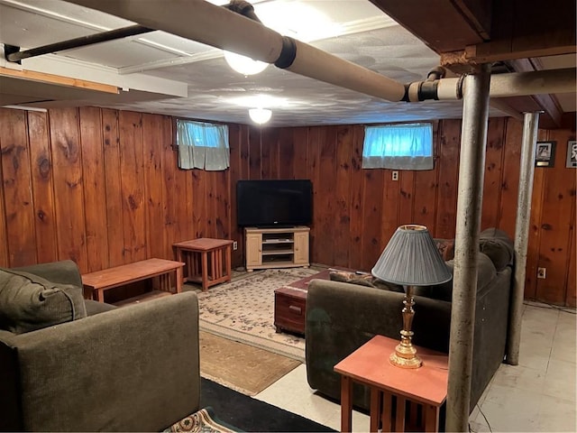 49 Nathaniel Ave, Pawtucket, RI 02860 - living room featuring wood walls