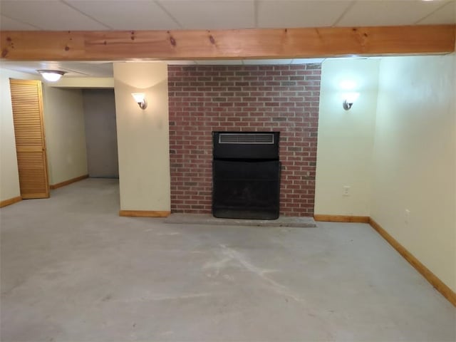 13 Ivy Pl, Lincoln, RI 02865 - finished basement with a brick fireplace and baseboards
