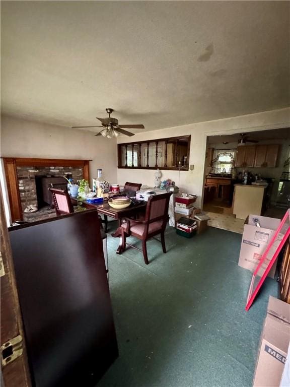 74 Cedar Rd, Charlestown, RI 02813 - dining space with ceiling fan